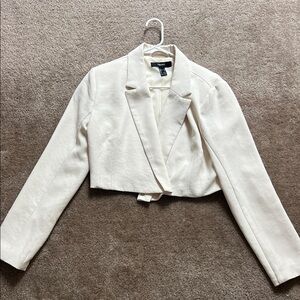 Forever 21 Cream Cropped Blazer